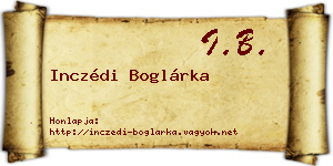 Inczédi Boglárka névjegykártya